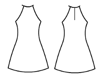 Triangle high neck A line dress
